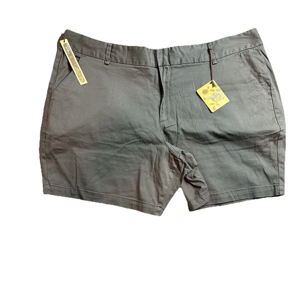 Hybrid Company Womens 24 Shorts Chino Gray Stretch Flat Front Casual NWT